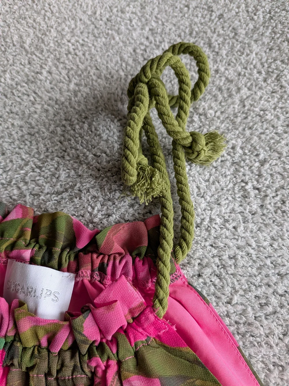 Sugarlips Pink & Green Tropical Halter Mini Dress - Picture 7 of 11